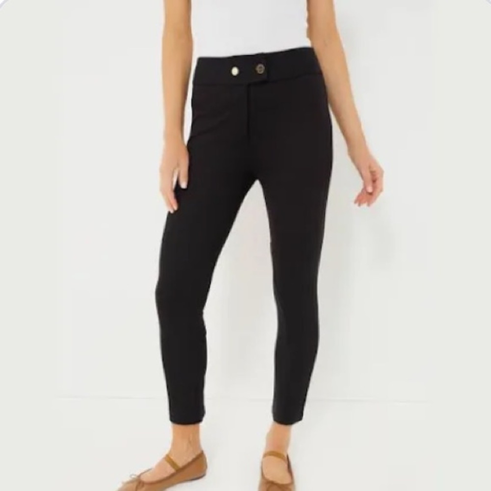 Kenneth Cole NY Ponte Stretch Knit Pants w/Dual-Snap Zip Closure & Faux Pockets.